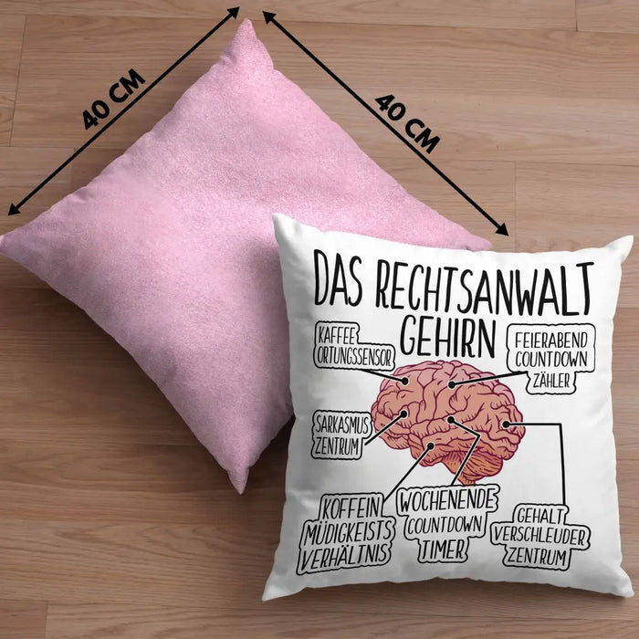 Trendation - Jura Kissen Geschenk Spruch Jurist Geschenkidee Anwalt Jura-Studium Lustige Sprüche Dekokissen mit Füllung 40x40 Rosa Trendation