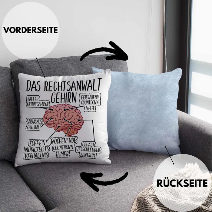 Trendation - Jura Kissen Geschenk Spruch Jurist Geschenkidee Anwalt Jura-Studium Lustige Sprüche Dekokissen mit Füllung 40x40 Rosa Trendation