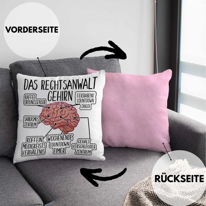 Trendation - Jura Kissen Geschenk Spruch Jurist Geschenkidee Anwalt Jura-Studium Lustige Sprüche Dekokissen mit Füllung 40x40 Rosa Trendation
