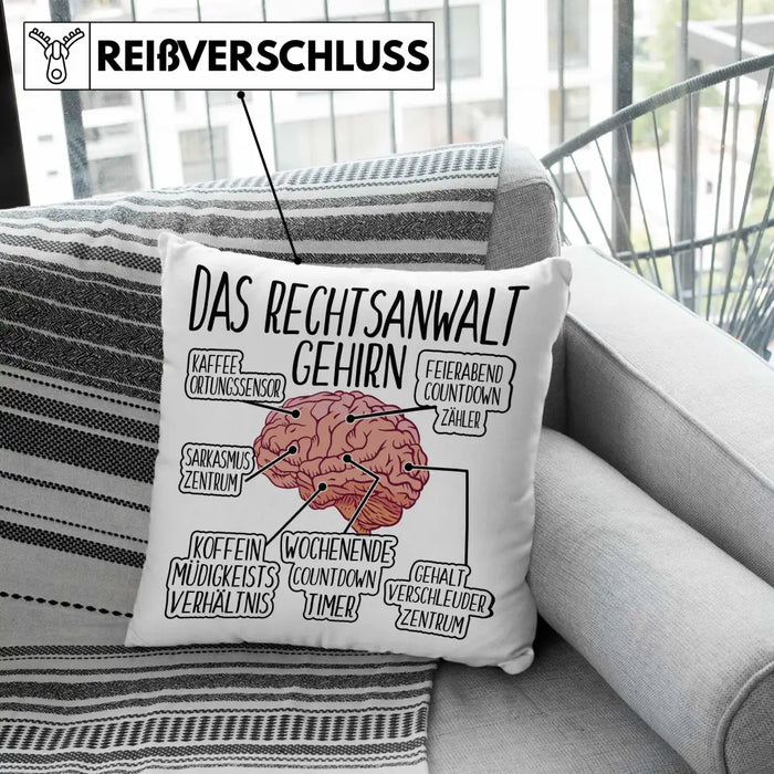 Trendation - Jura Kissen Geschenk Spruch Jurist Geschenkidee Anwalt Jura-Studium Lustige Sprüche Dekokissen mit Füllung 40x40 Rosa Trendation