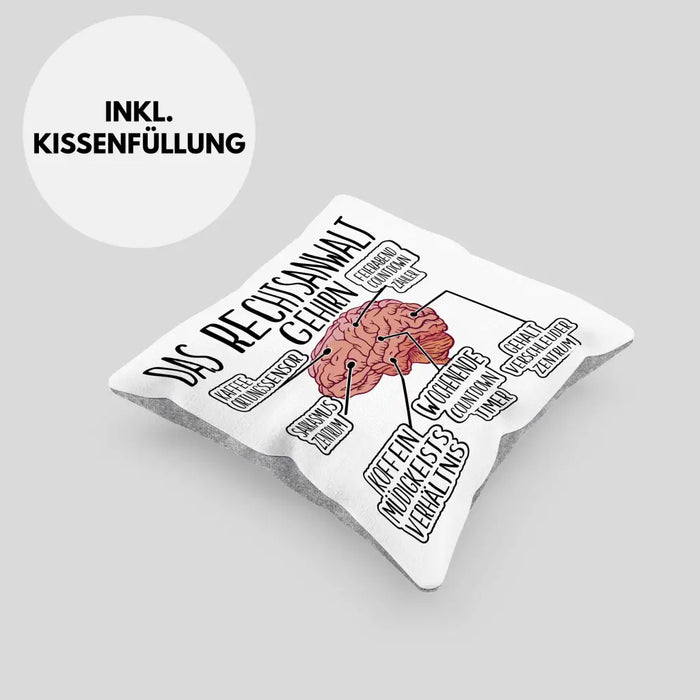 Trendation - Jura Kissen Geschenk Spruch Jurist Geschenkidee Anwalt Jura-Studium Lustige Sprüche Dekokissen mit Füllung 40x40 Rosa Trendation