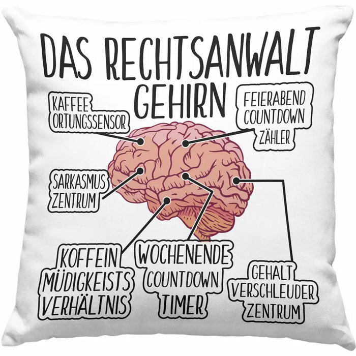 Trendation - Jura Kissen Geschenk Spruch Jurist Geschenkidee Anwalt Jura-Studium Lustige Sprüche Dekokissen mit Füllung 40x40 Rosa Trendation