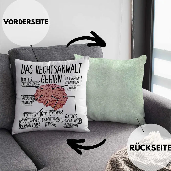Trendation - Jura Kissen Geschenk Spruch Jurist Geschenkidee Anwalt Jura-Studium Lustige Sprüche Dekokissen mit Füllung 40x40 Rosa Trendation