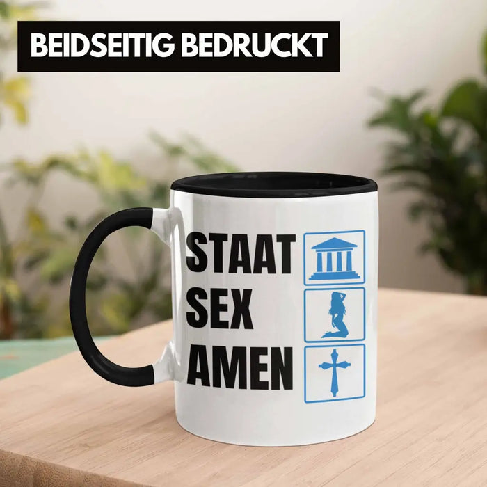Trendation - Jura Tasse Geschenk Spruch Jurist Geschenkidee Anwalt Jura-Studium Lustige Sprüche Staatsexamen Staat S Amen Trendation
