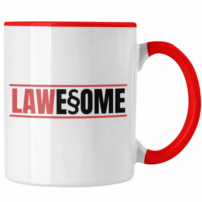 Trendation - Jura Tasse Geschenk Spruch Jurist Geschenkidee Anwalt Jura-Studium Lustige Sprüche Staatsexamen Lawesome Rot Trendation