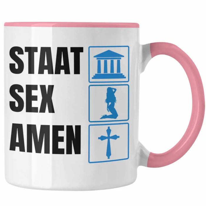 Trendation - Jura Tasse Geschenk Spruch Jurist Geschenkidee Anwalt Jura-Studium Lustige Sprüche Staatsexamen Staat S Amen Rosa Trendation