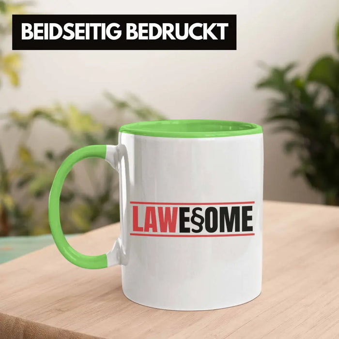 Trendation - Jura Tasse Geschenk Spruch Jurist Geschenkidee Anwalt Jura-Studium Lustige Sprüche Staatsexamen Lawesome Grün Trendation