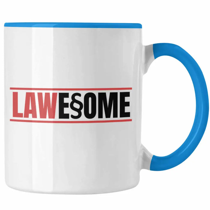 Trendation - Jura Tasse Geschenk Spruch Jurist Geschenkidee Anwalt Jura-Studium Lustige Sprüche Staatsexamen Lawesome Blau Trendation
