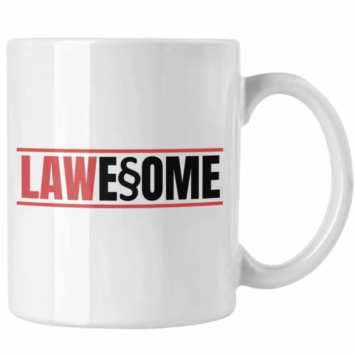 Trendation - Jura Tasse Geschenk Spruch Jurist Geschenkidee Anwalt Jura-Studium Lustige Sprüche Staatsexamen Lawesome Weiß Trendation