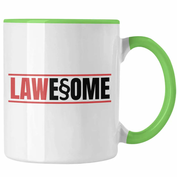 Trendation - Jura Tasse Geschenk Spruch Jurist Geschenkidee Anwalt Jura-Studium Lustige Sprüche Staatsexamen Lawesome Grün Trendation