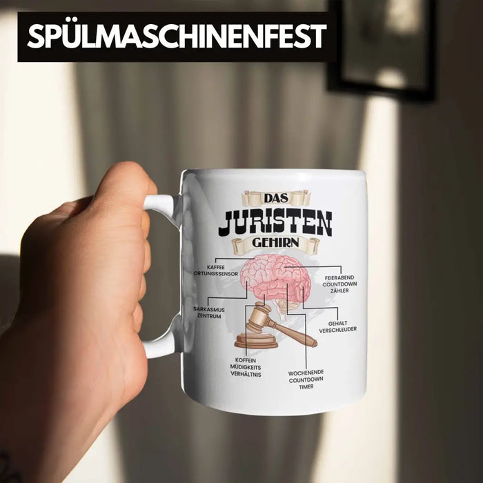 Trendation - Jura Tasse Lustiges Geschenk für Juristen Gesetz Spruch Becher Geburtstag Weihnachten Richter Weiß Trendation