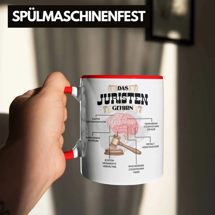 Trendation - Jura Tasse Lustiges Geschenk für Juristen Gesetz Spruch Becher Geburtstag Weihnachten Richter Rot Trendation