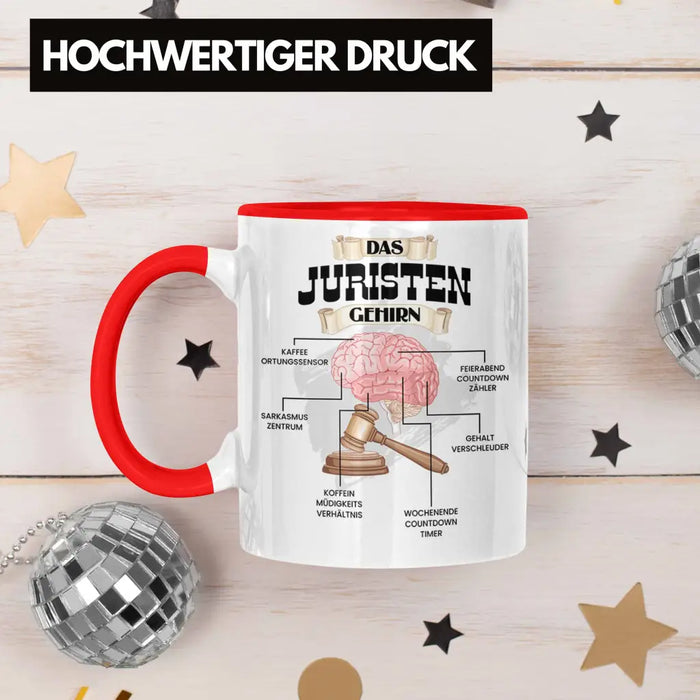 Trendation - Jura Tasse Lustiges Geschenk für Juristen Gesetz Spruch Becher Geburtstag Weihnachten Richter Rot Trendation