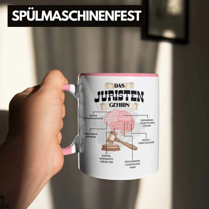 Trendation - Jura Tasse Lustiges Geschenk für Juristen Gesetz Spruch Becher Geburtstag Weihnachten Richter Rosa Trendation