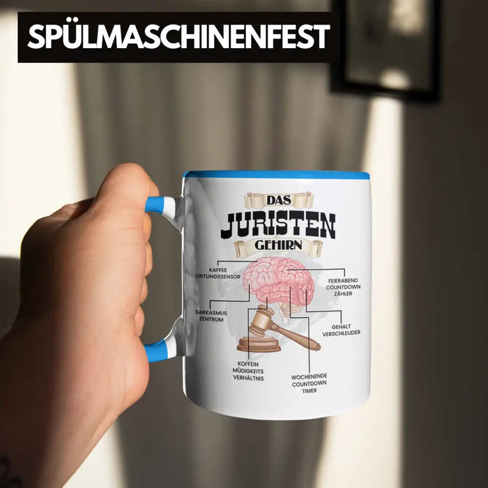 Trendation - Jura Tasse Lustiges Geschenk für Juristen Gesetz Spruch Becher Geburtstag Weihnachten Richter Blau Trendation