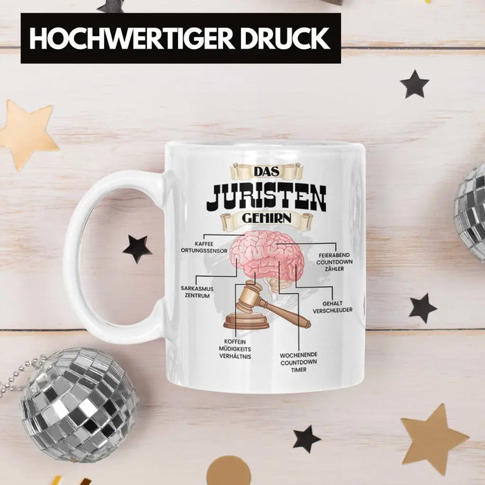 Trendation - Jura Tasse Lustiges Geschenk für Juristen Gesetz Spruch Becher Geburtstag Weihnachten Richter Weiß Trendation