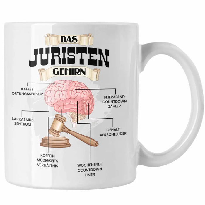 Trendation - Jura Tasse Lustiges Geschenk für Juristen Gesetz Spruch Becher Geburtstag Weihnachten Richter Weiß Trendation