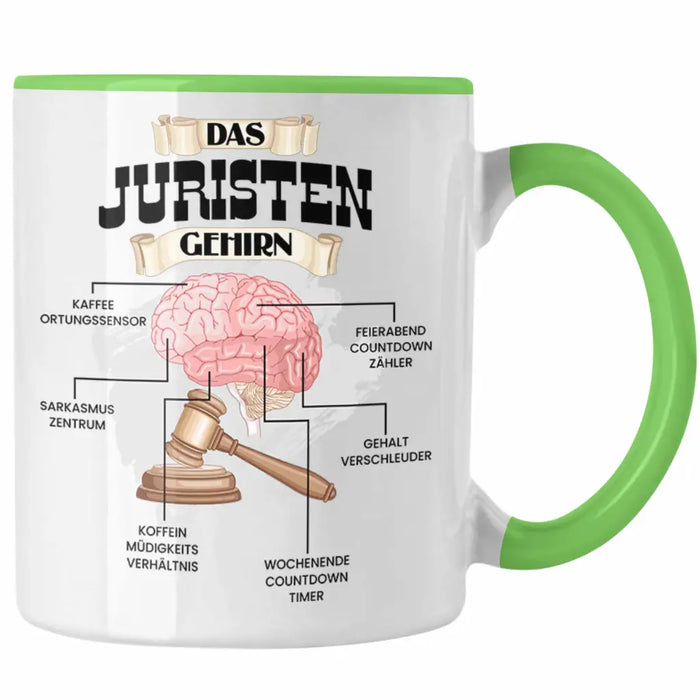 Trendation - Jura Tasse Lustiges Geschenk für Juristen Gesetz Spruch Becher Geburtstag Weihnachten Richter Grün Trendation