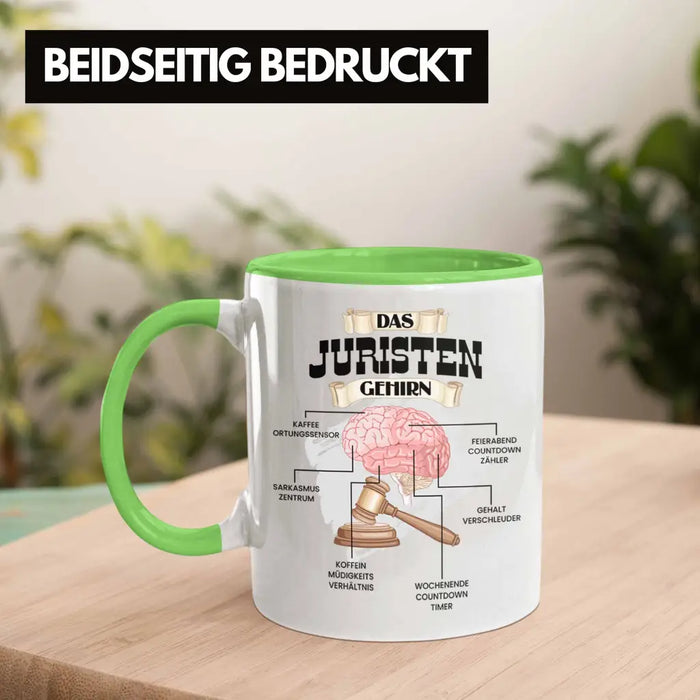 Trendation - Jura Tasse Lustiges Geschenk für Juristen Gesetz Spruch Becher Geburtstag Weihnachten Richter Grün Trendation