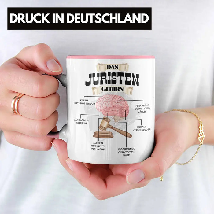 Trendation - Jura Tasse Lustiges Geschenk für Juristen Gesetz Spruch Becher Geburtstag Weihnachten Richter Rosa Trendation