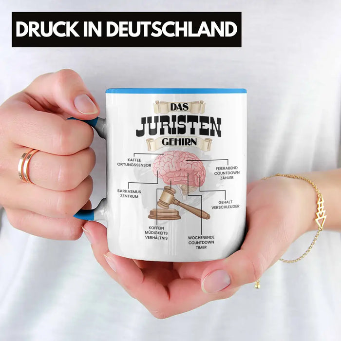 Trendation - Jura Tasse Lustiges Geschenk für Juristen Gesetz Spruch Becher Geburtstag Weihnachten Richter Blau Trendation