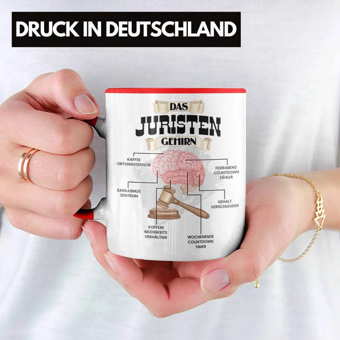 Trendation - Jura Tasse Lustiges Geschenk für Juristen Gesetz Spruch Becher Geburtstag Weihnachten Richter Rot Trendation