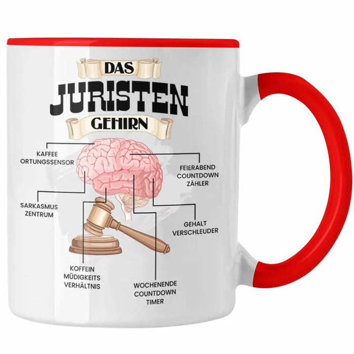 Trendation - Jura Tasse Lustiges Geschenk für Juristen Gesetz Spruch Becher Geburtstag Weihnachten Richter Rot Trendation
