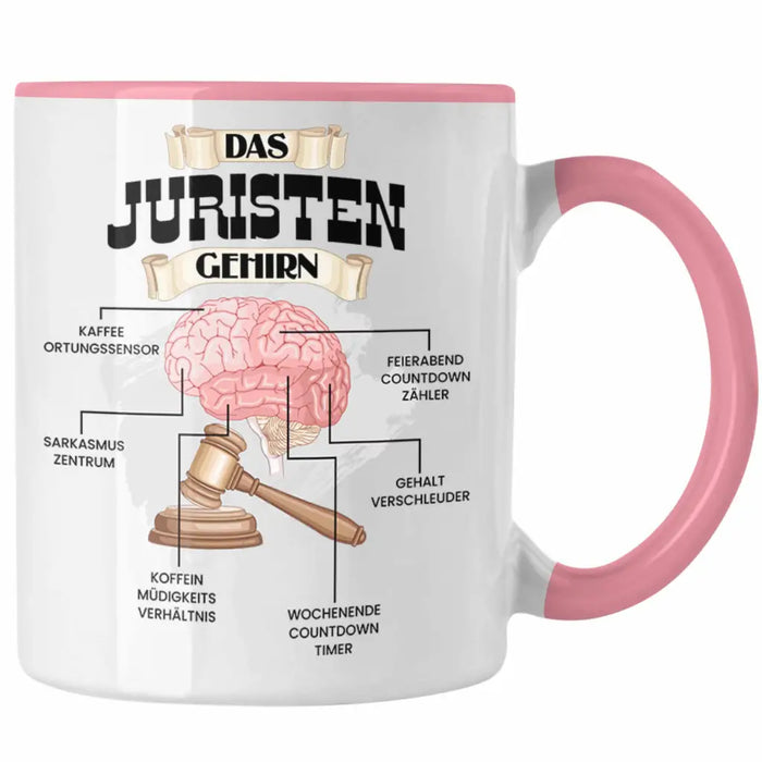 Trendation - Jura Tasse Lustiges Geschenk für Juristen Gesetz Spruch Becher Geburtstag Weihnachten Richter Rosa Trendation