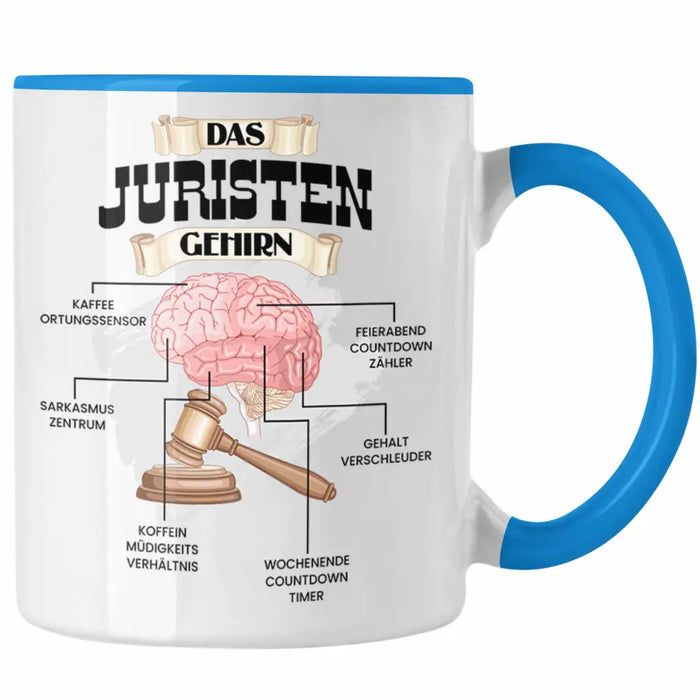 Trendation - Jura Tasse Lustiges Geschenk für Juristen Gesetz Spruch Becher Geburtstag Weihnachten Richter Blau Trendation