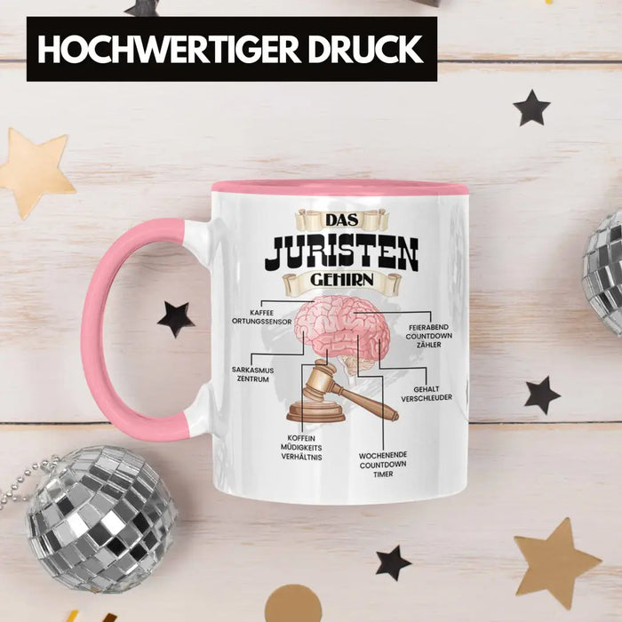 Trendation - Jura Tasse Lustiges Geschenk für Juristen Gesetz Spruch Becher Geburtstag Weihnachten Richter Rosa Trendation