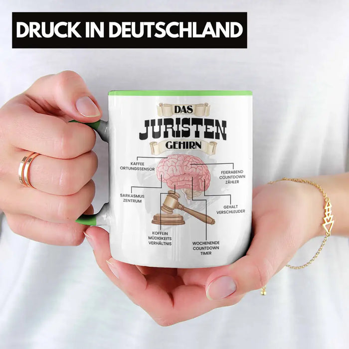Trendation - Jura Tasse Lustiges Geschenk für Juristen Gesetz Spruch Becher Geburtstag Weihnachten Richter Grün Trendation