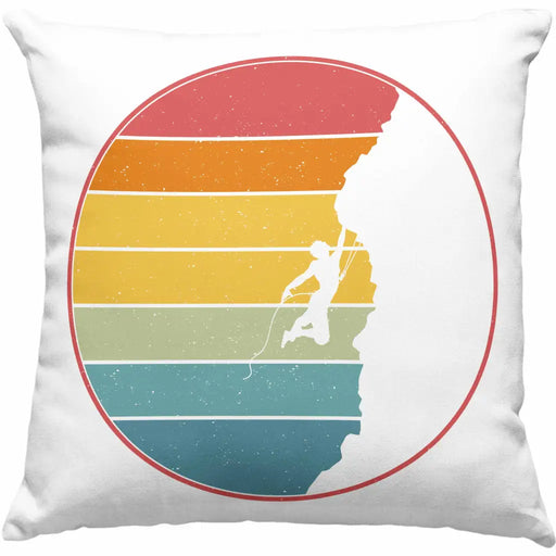 Trendation - Klettern Bergsteigen Geschenk Kissen Boulder Geschenkidee Berge Dekokissen mit Füllung 40x40 Rosa Trendation