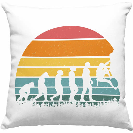 Trendation - Klettern Bergsteigen Geschenk Kissen Boulder Geschenkidee Berge Evolution Dekokissen mit Füllung 40x40 Rosa Trendation