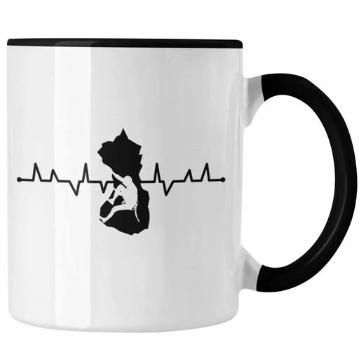 Trendation - Klettern Bergsteigen Geschenk Tasse Boulder Geschenkidee Berge Herzschlag Trendation
