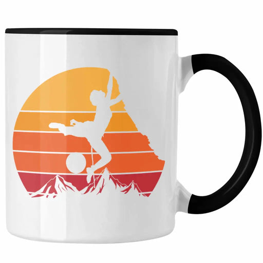 Trendation - Klettern Tasse Geschenk Outdoor Klettern Geschenkidee für Kletterer Grafik Berge Trendation