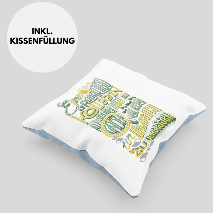 Trendation - Kollegin Abschied Kissen Geschenk Abschiedsgeschenk Neuer Job Jobwechsel Spruch Dekokissen mit Füllung 40x40 Rosa Trendation