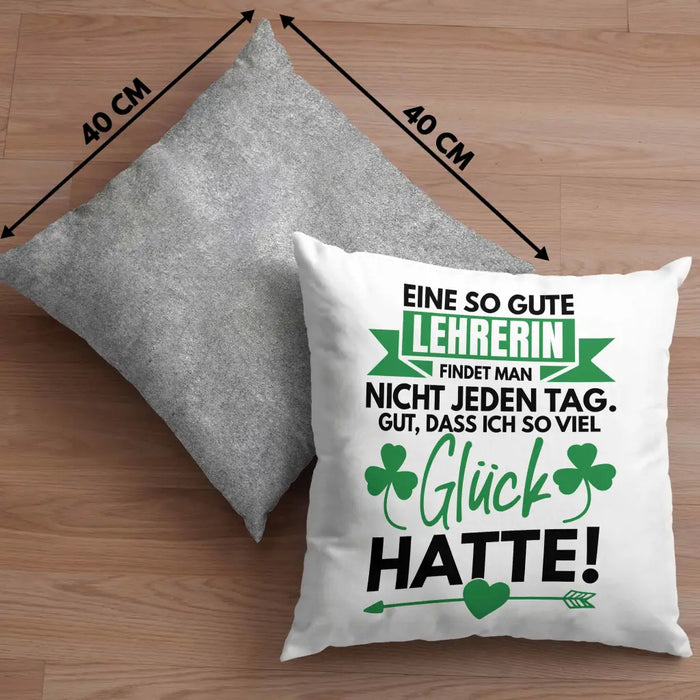 Trendation - Lehrerin Abschiedsgeschenk Kissen Geschenk zum Abschied Klassenlehrerin Beste Lehrerin Geschenkidee Dekokissen mit Füllung 40x40 Rosa Trendation