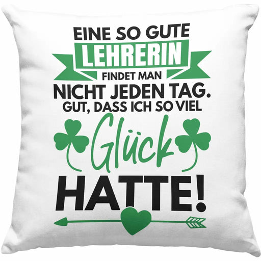 Trendation - Lehrerin Abschiedsgeschenk Kissen Geschenk zum Abschied Klassenlehrerin Beste Lehrerin Geschenkidee Dekokissen mit Füllung 40x40 Rosa Trendation