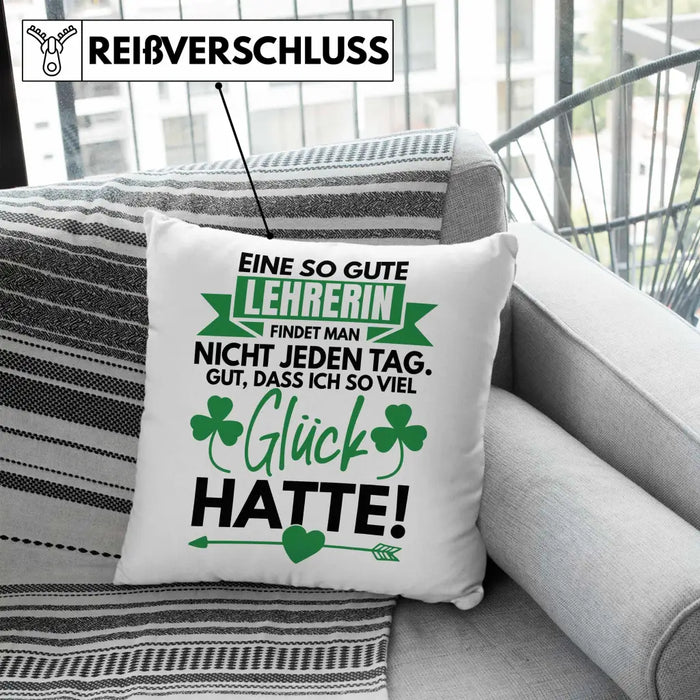 Trendation - Lehrerin Abschiedsgeschenk Kissen Geschenk zum Abschied Klassenlehrerin Beste Lehrerin Geschenkidee Dekokissen mit Füllung 40x40 Rosa Trendation
