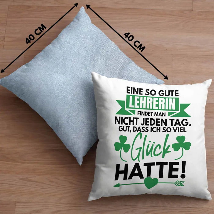 Trendation - Lehrerin Abschiedsgeschenk Kissen Geschenk zum Abschied Klassenlehrerin Beste Lehrerin Geschenkidee Dekokissen mit Füllung 40x40 Rosa Trendation