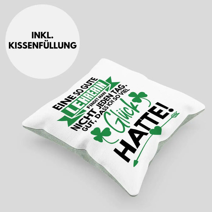 Trendation - Lehrerin Abschiedsgeschenk Kissen Geschenk zum Abschied Klassenlehrerin Beste Lehrerin Geschenkidee Dekokissen mit Füllung 40x40 Rosa Trendation