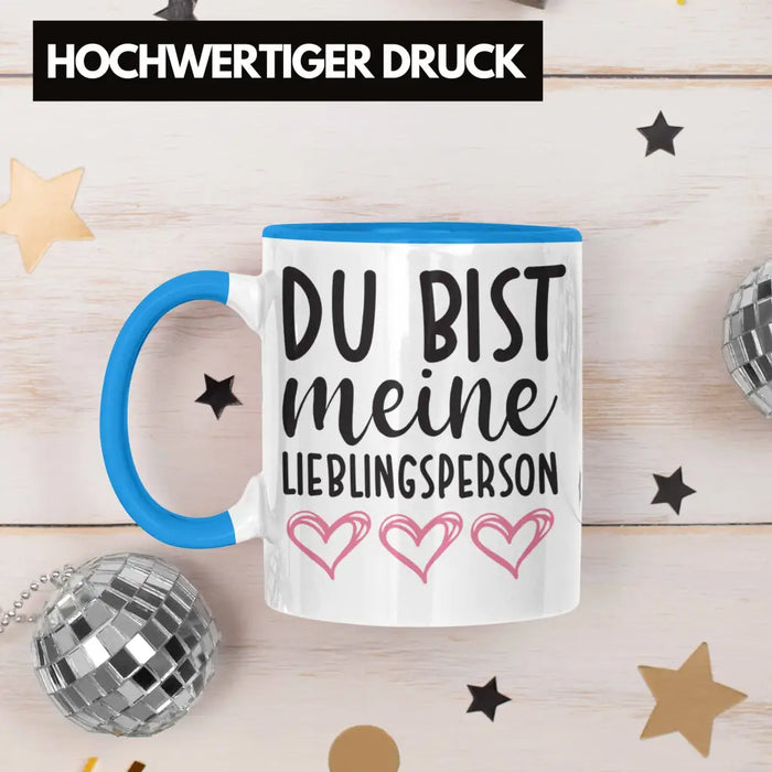 Trendation - Lieblingsmensch Lieblingsperson Tasse Geschenk Beste Freundin Freund Tasse mit Spruch Blau Trendation