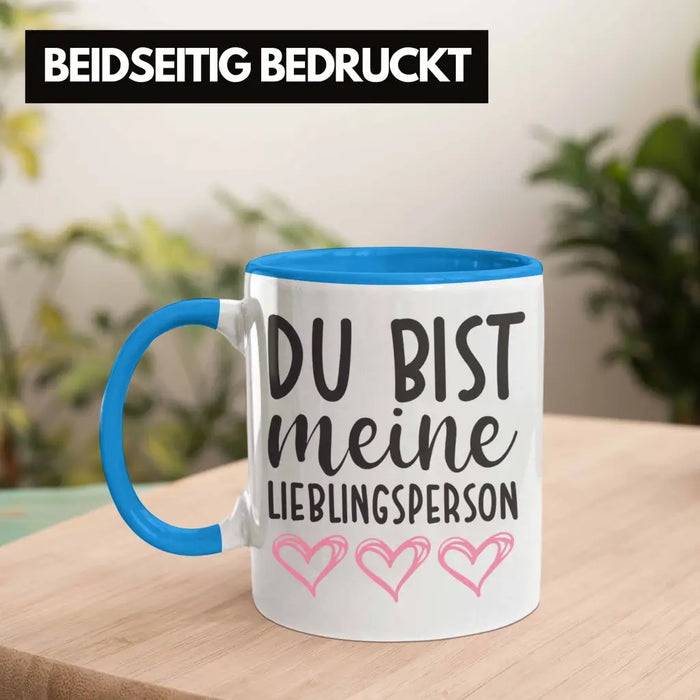 Trendation - Lieblingsmensch Lieblingsperson Tasse Geschenk Beste Freundin Freund Tasse mit Spruch Blau Trendation