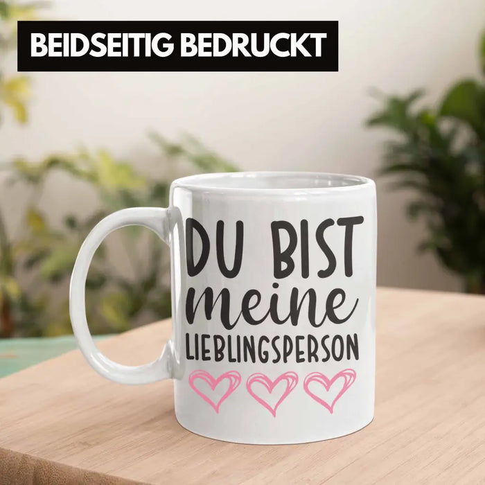 Trendation - Lieblingsmensch Lieblingsperson Tasse Geschenk Beste Freundin Freund Tasse mit Spruch Weiß Trendation