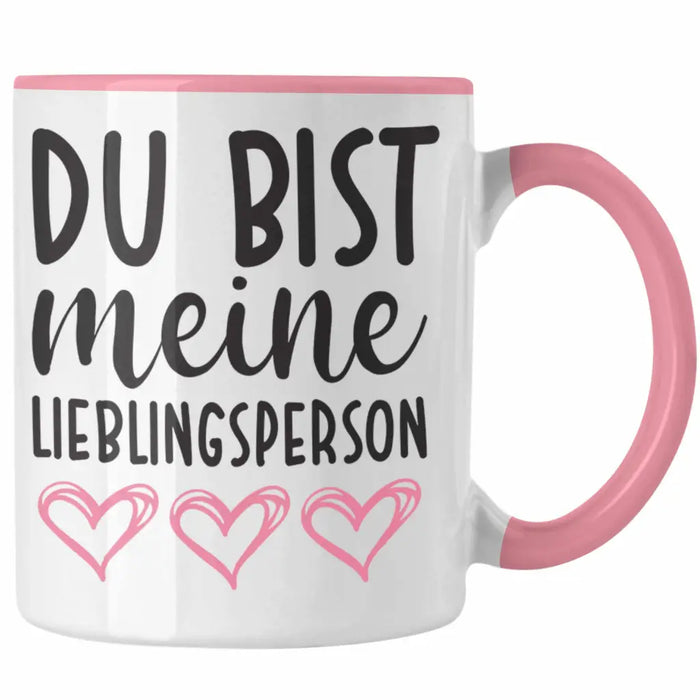 Trendation - Lieblingsmensch Lieblingsperson Tasse Geschenk Beste Freundin Freund Tasse mit Spruch Rosa Trendation