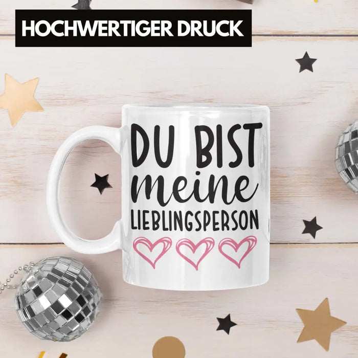 Trendation - Lieblingsmensch Lieblingsperson Tasse Geschenk Beste Freundin Freund Tasse mit Spruch Weiß Trendation