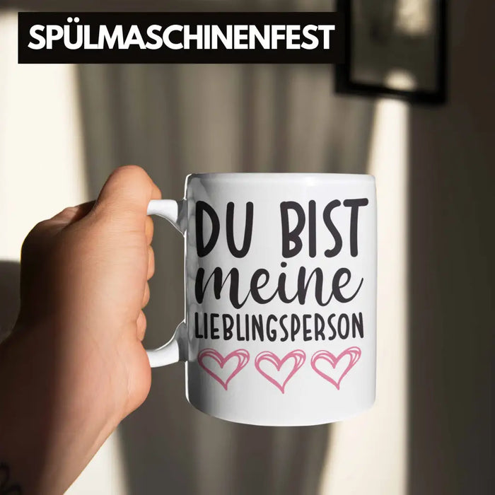Trendation - Lieblingsmensch Lieblingsperson Tasse Geschenk Beste Freundin Freund Tasse mit Spruch Weiß Trendation