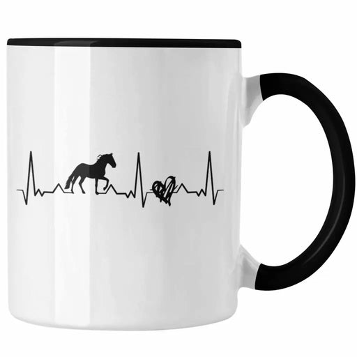 Trendation - Lustige Reiter Sprüche Geschenk Tasse Reiterin Pferde Mädchen Geschenkidee Pferde Herzschlag Herz Trendation