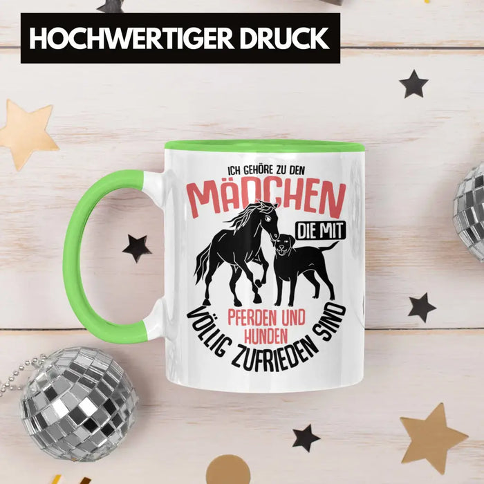 Trendation - Lustige Reiter Sprüche Geschenk Tasse Reiterin Pferde Mädchen Geschenkidee Pferde Und Hunde Grün Trendation