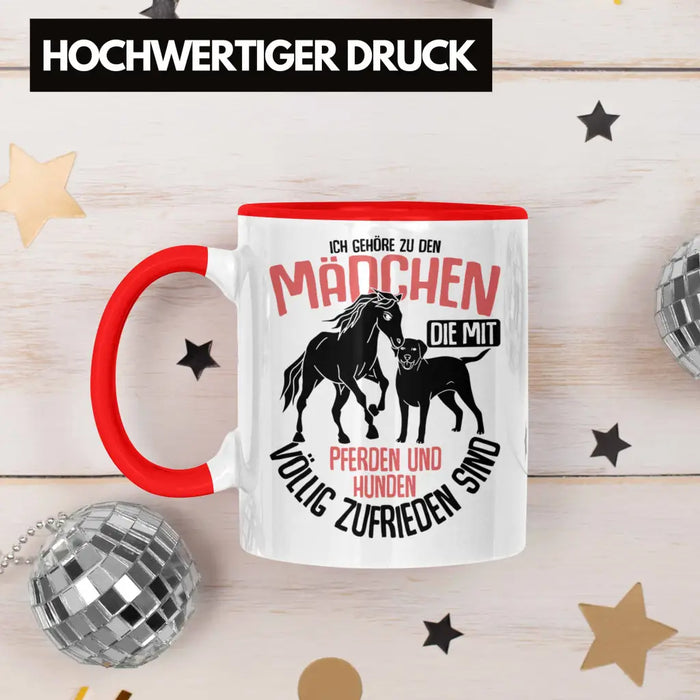 Trendation - Lustige Reiter Sprüche Geschenk Tasse Reiterin Pferde Mädchen Geschenkidee Pferde Und Hunde Rot Trendation